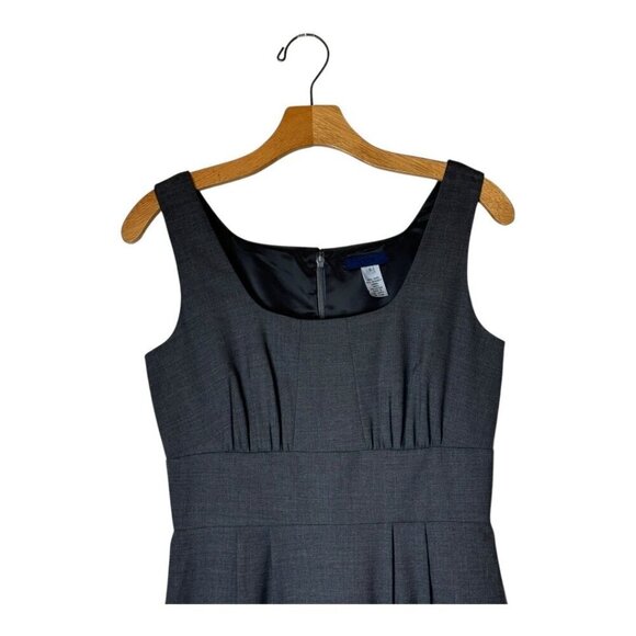 J Crew Dress Women 2 Gray Wool Blend Sleeveless Scoop Neck Sheath Career Preppy - Picture 3 of 11